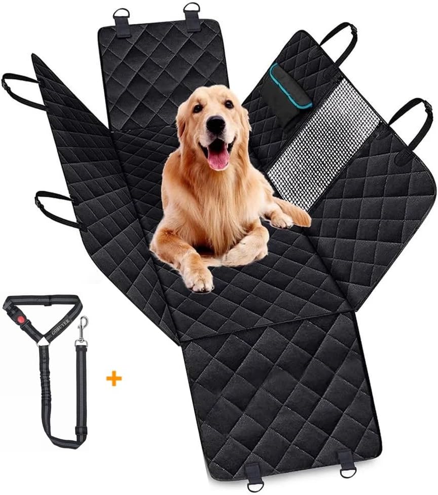 GoBuyer Dog Car Seat Cover Protector Liner Hammock for Car Boot and Back/Rear Seat Accessories - Universal, Heavy-Duty & Non-slip