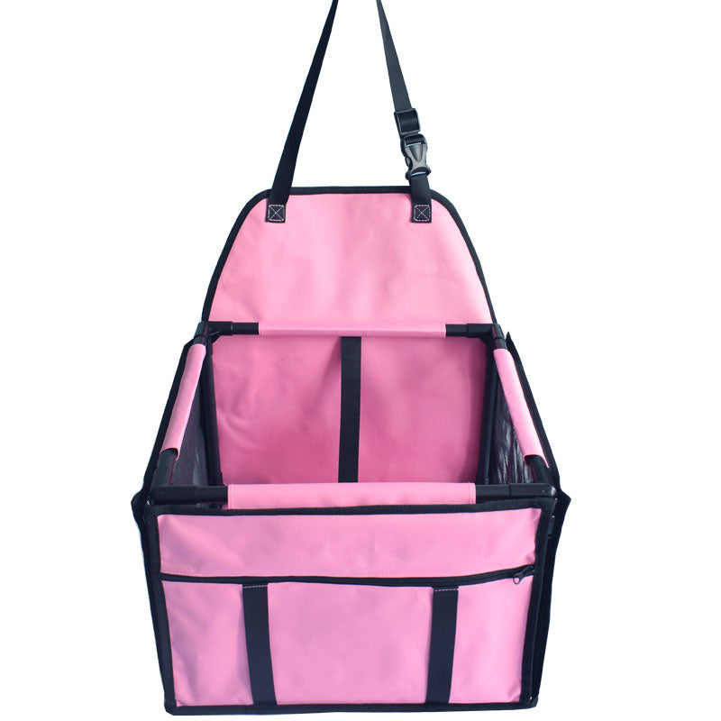 GoBuyer Pet Travel Car Seat Booster Carrier Box Basket with Seat Belt Harness Restraint for Puppy and Cat
