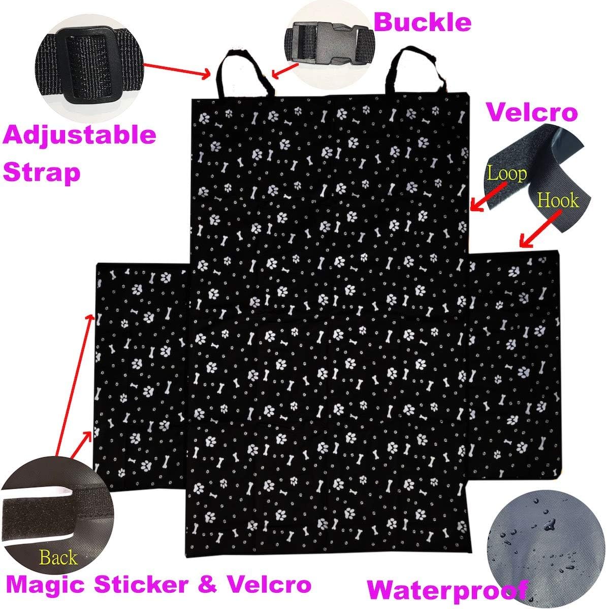 GoBuyer Waterproof Car Boot Liner Protector Covers for Dogs with Side Protection