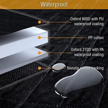 GoBuyer Dog Car Seat Cover Protector Liner for Car Boot and Back or Rear Seat Accessories - Isofix Compatible, Universal & Non-slip and Velcro Openings for Seat Belt