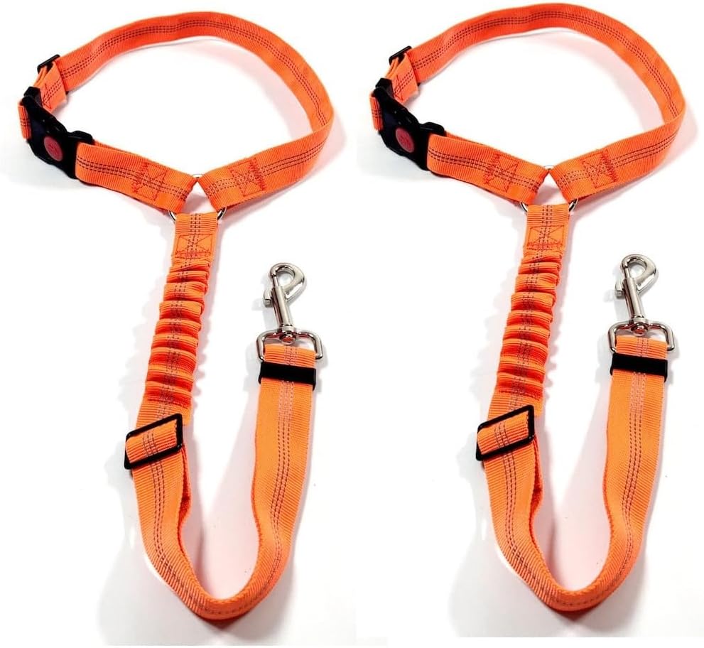 GoBuyer Dog Car Headrest Seat Belt 2 Pack for Pet Dogs Safety Harness Travel Accessories in UK, with Adjustable Heavy Duty Nylon and Anti Shock Elastic Bungee Buffer